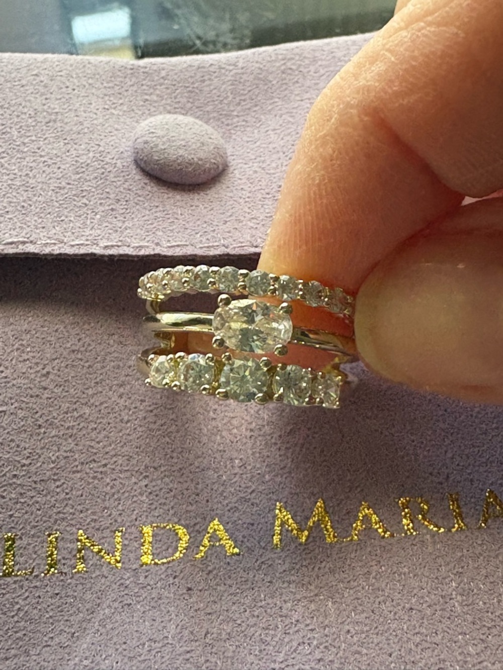 Melinda Maria Gold She's So Stacked Ring Size 6 - Picture 4 of 6